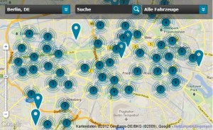 Dirvenow Login Bereich mit Übersicht über Fahrzeugstandort